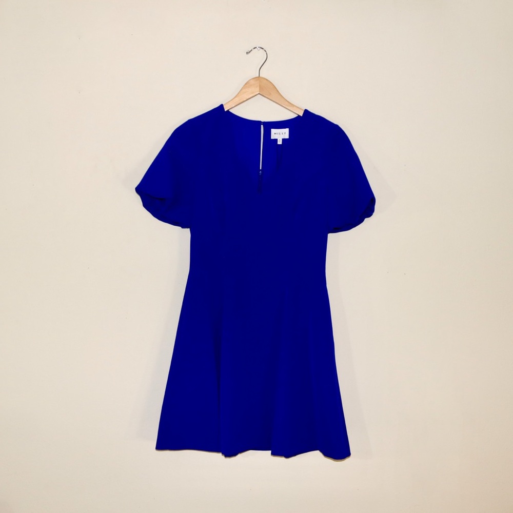 Milly Amelia Cady Dress In Cobalt Blue - Picture 4 of 16